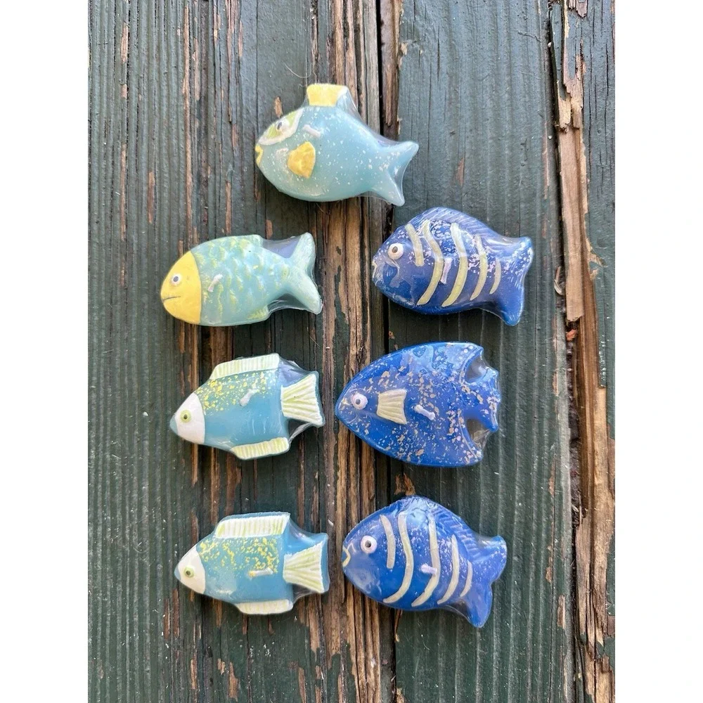 Fish Candles 7 Floating Tropical Fish Ocean Reef Theme Decor Colorful Sealed A